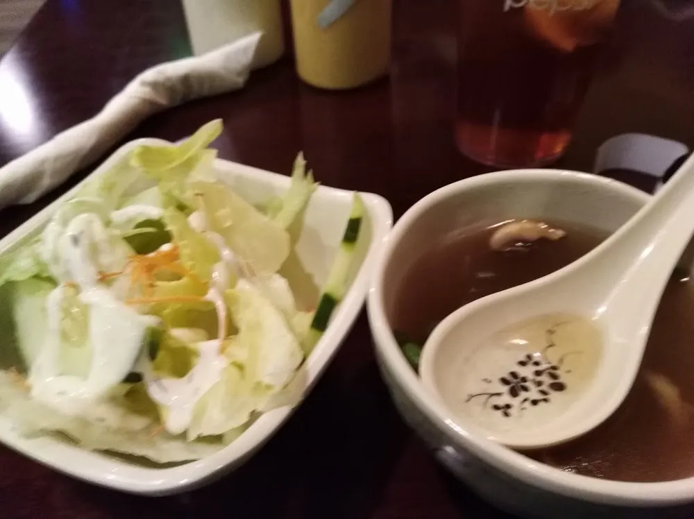 Side Salad and Onion Miso Soup